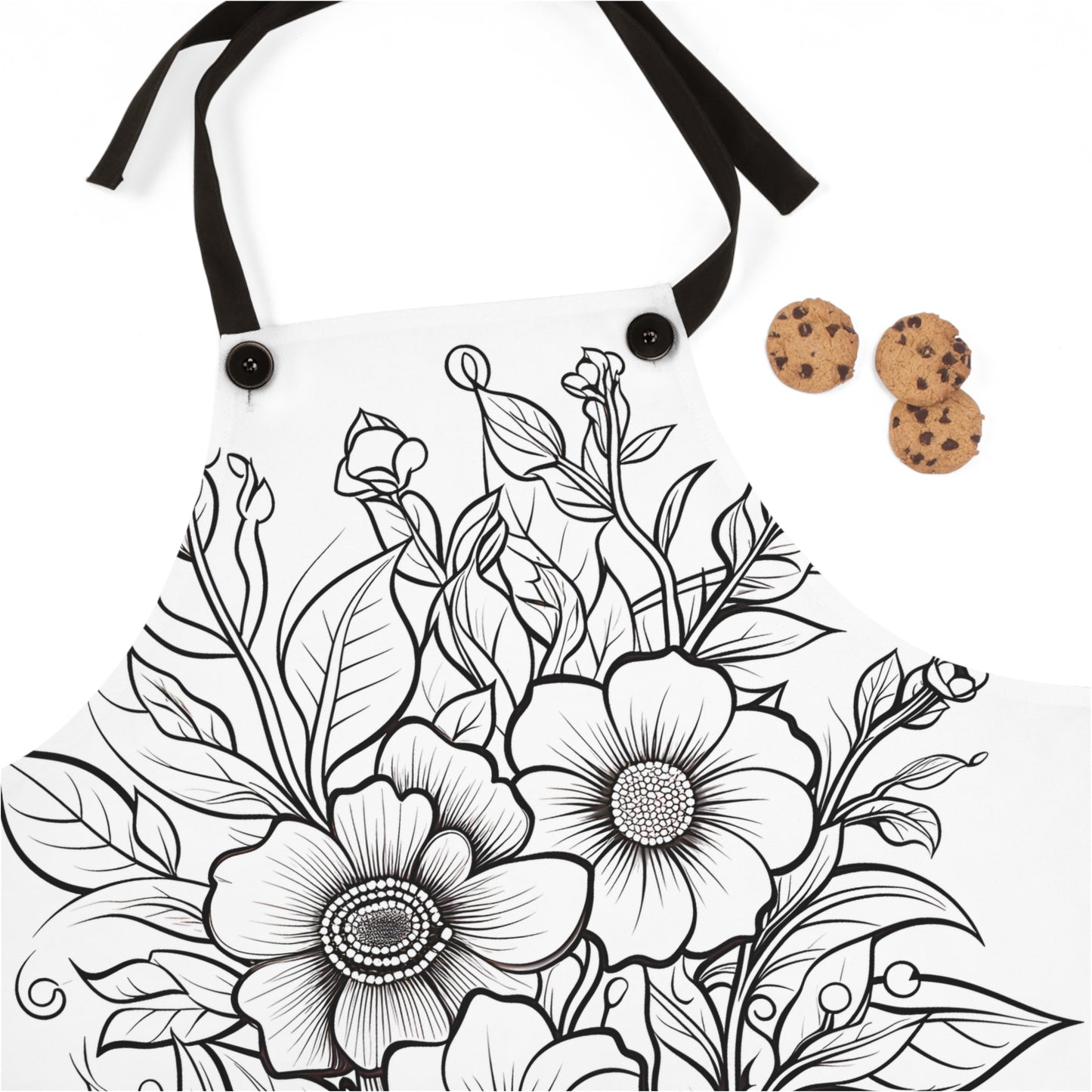 Apron Coloring Kit with 10 Fabric Markers - Floral Arrangement