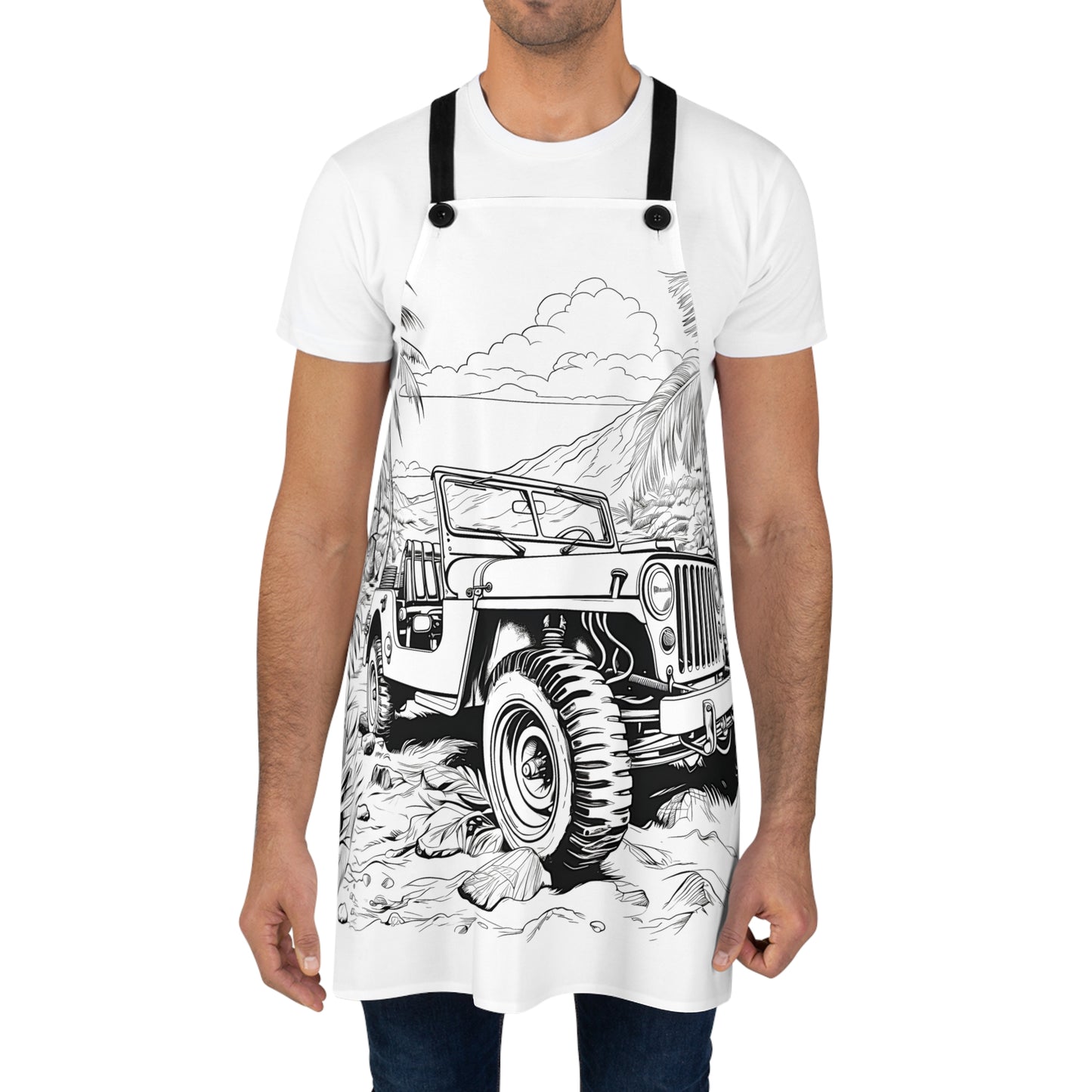 Apron Coloring Kit with 10 Fabric Markers - Jeep