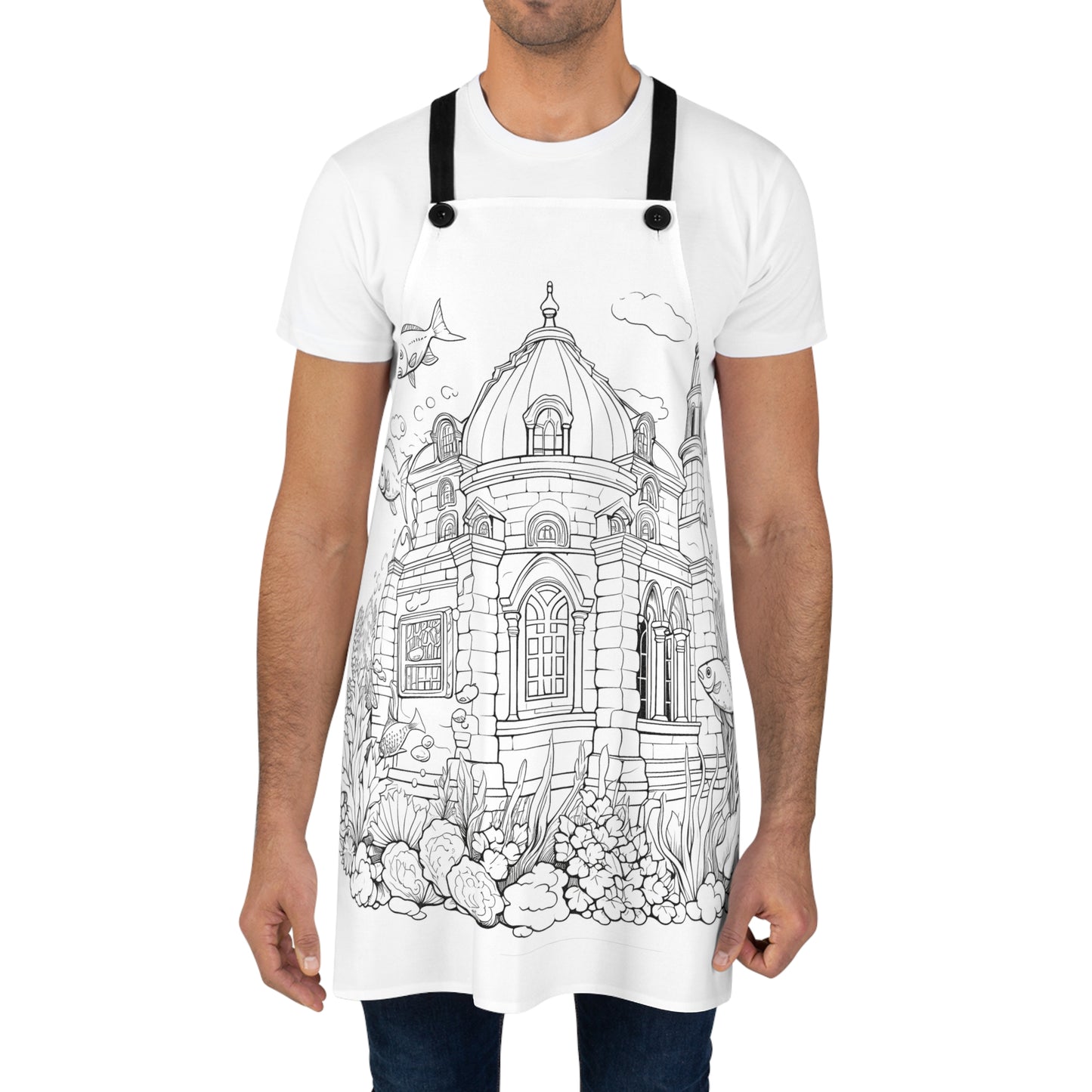 Apron Coloring Kit with 10 Fabric Markers - Aquatic Castle