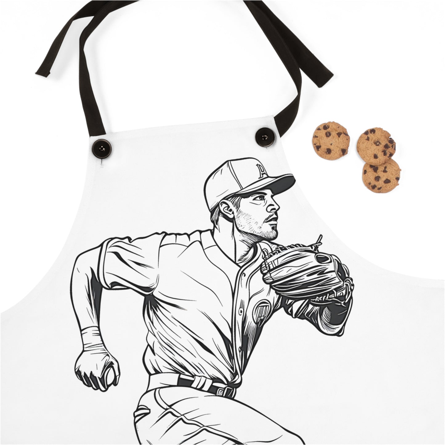 Apron Coloring Kit with 10 Fabric Markers - Baseball Player