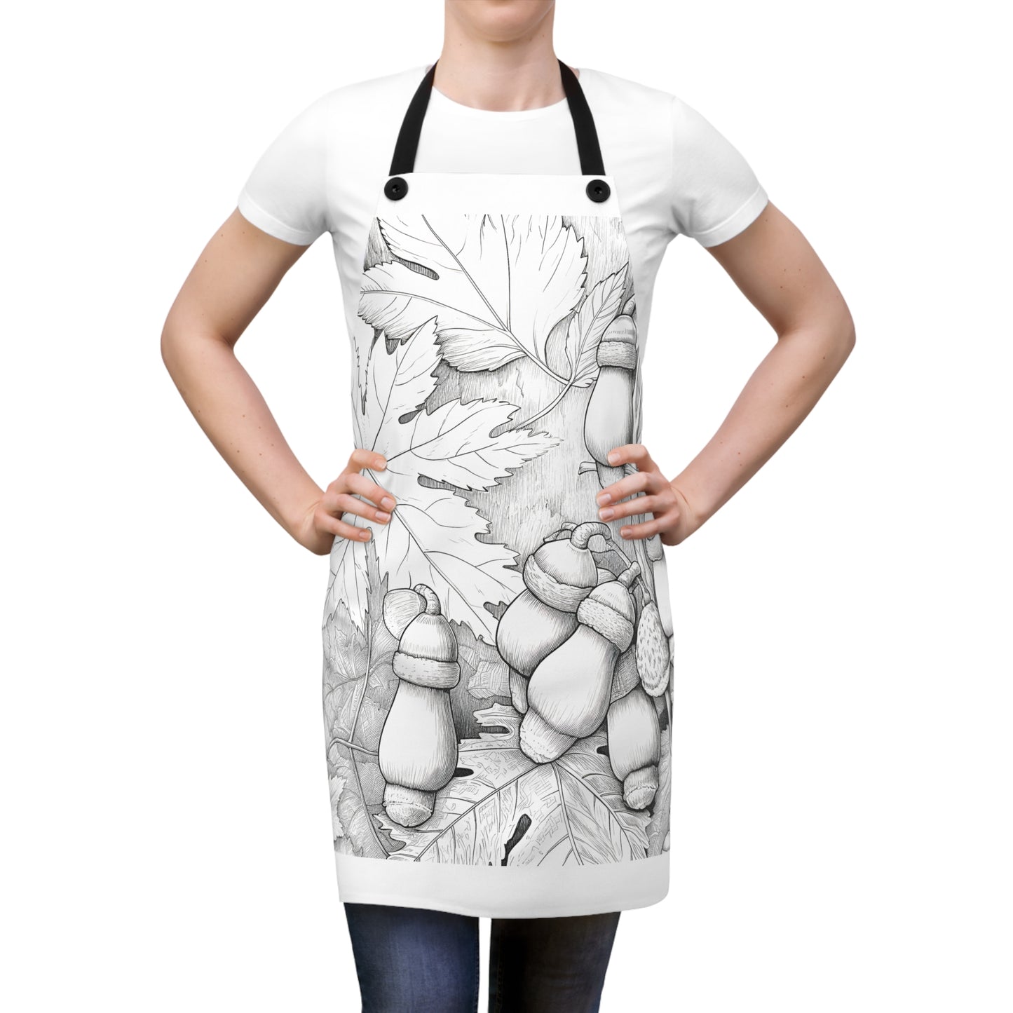 Apron Coloring Kit with 10 Fabric Markers - Acorns and Leaves