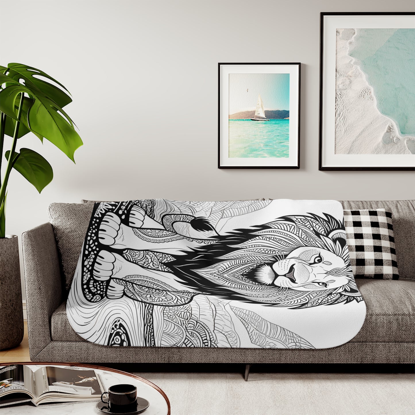 Blanket Coloring Kit with 10 Fabric Markers - Intricate Lion