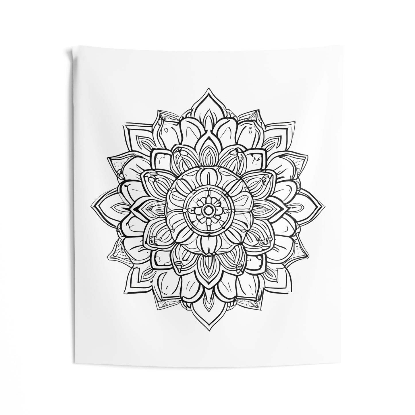 Indoor Wall Tapestries Coloring Kit with 10 Fabric Markers - Mandala