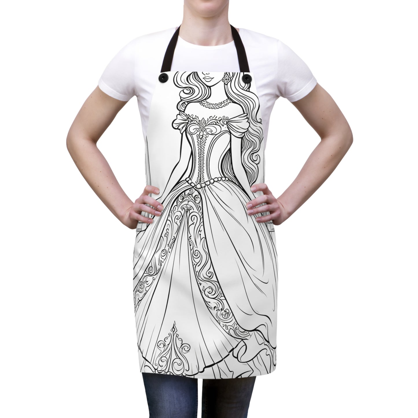 Apron Coloring Kit with 10 Fabric Markers - Elegant Princess