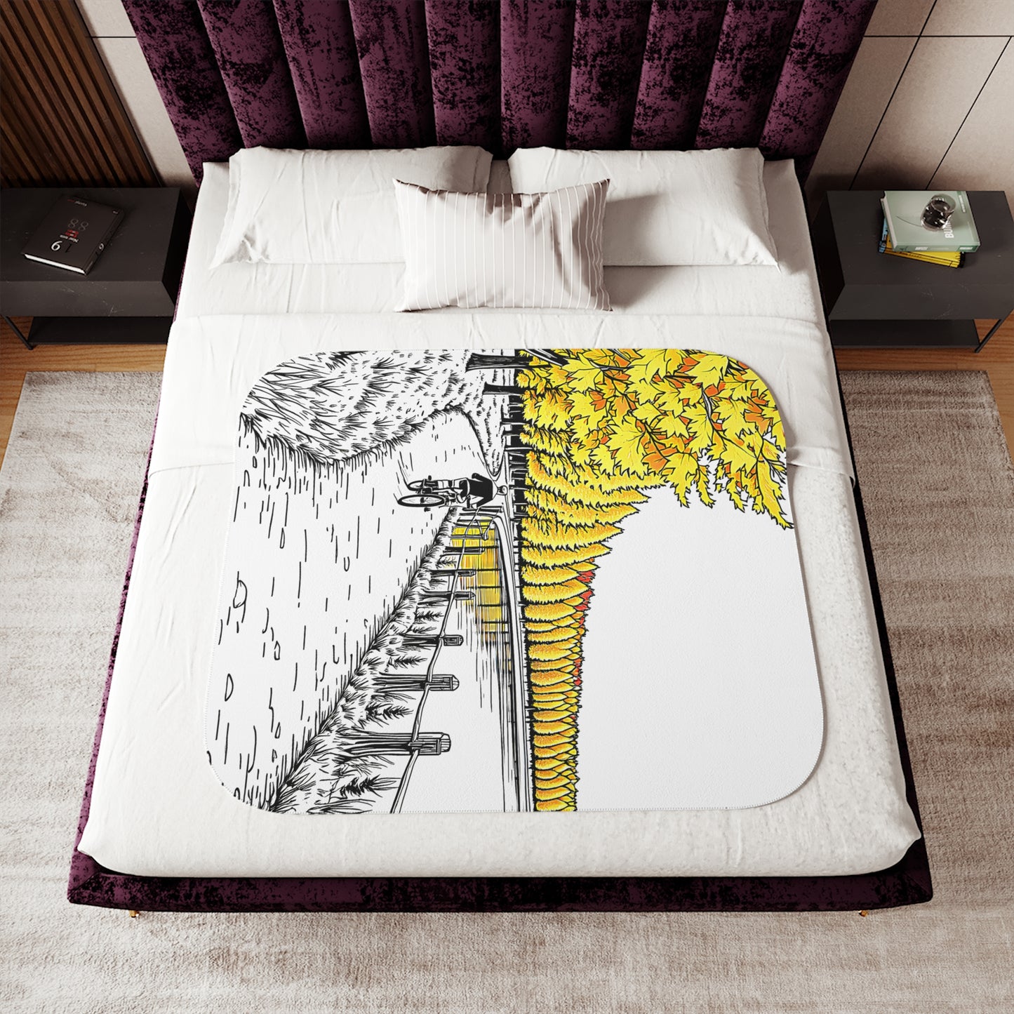 Blanket Colorful Graphic Design - Autumn Path