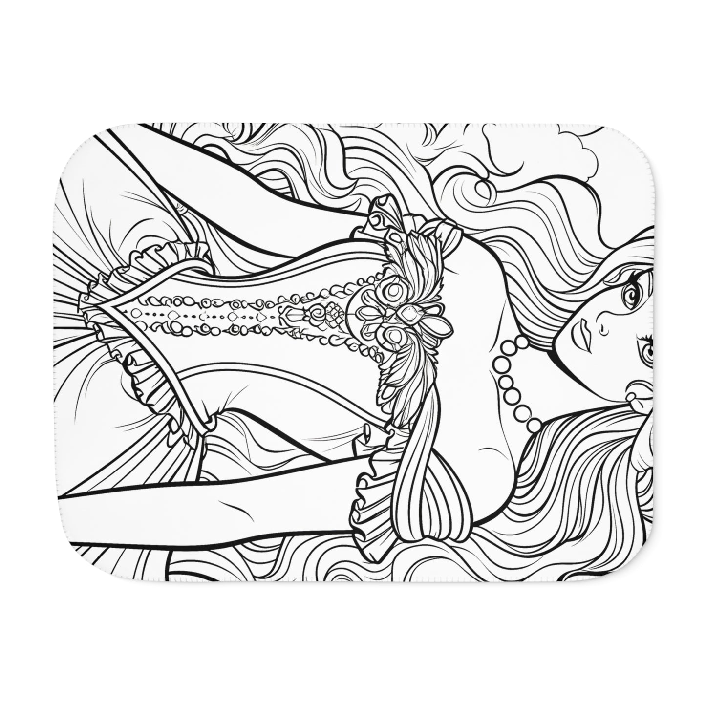 Blanket Coloring Kit with 10 Fabric Markers - Elegant Princess