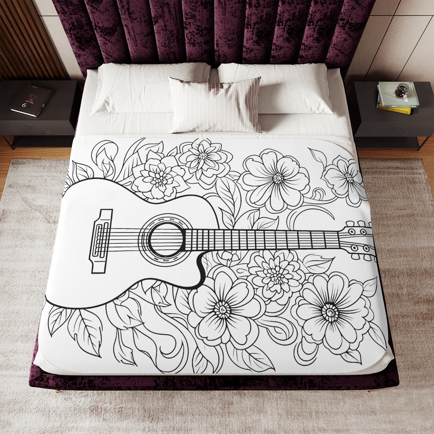 Blanket Coloring Kit with 10 Fabric Markers - Guitar