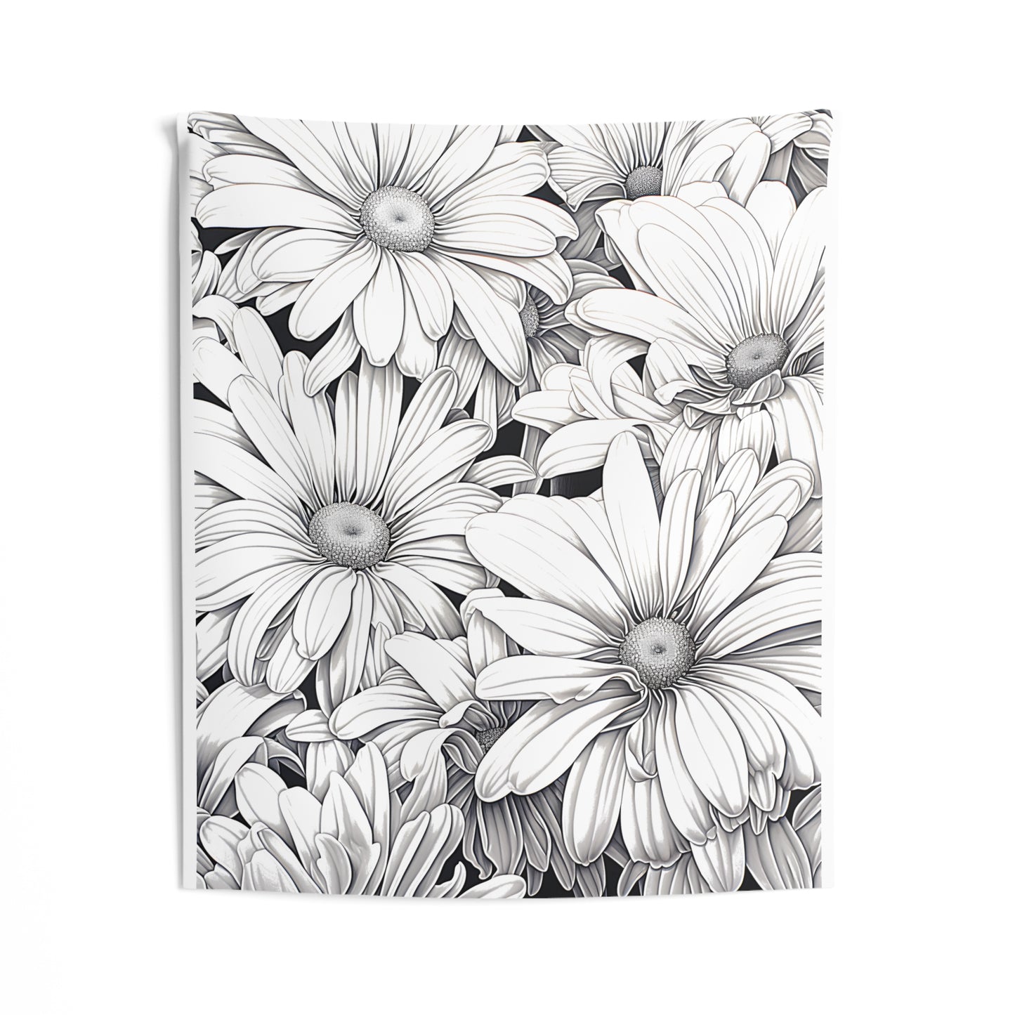 Indoor Wall Tapestries Coloring Kit with 10 Fabric Markers - Daisies