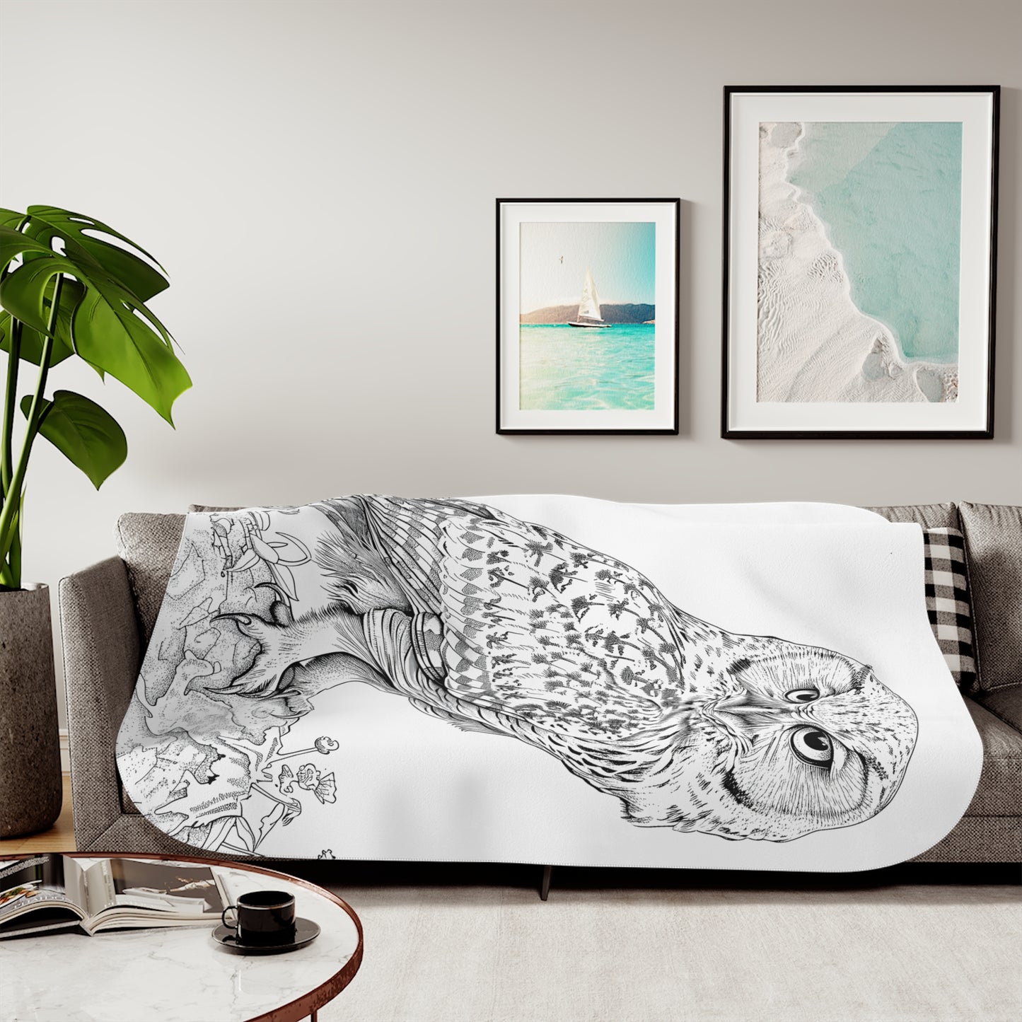 Blanket Coloring Kit with 10 Fabric Markers - Owl