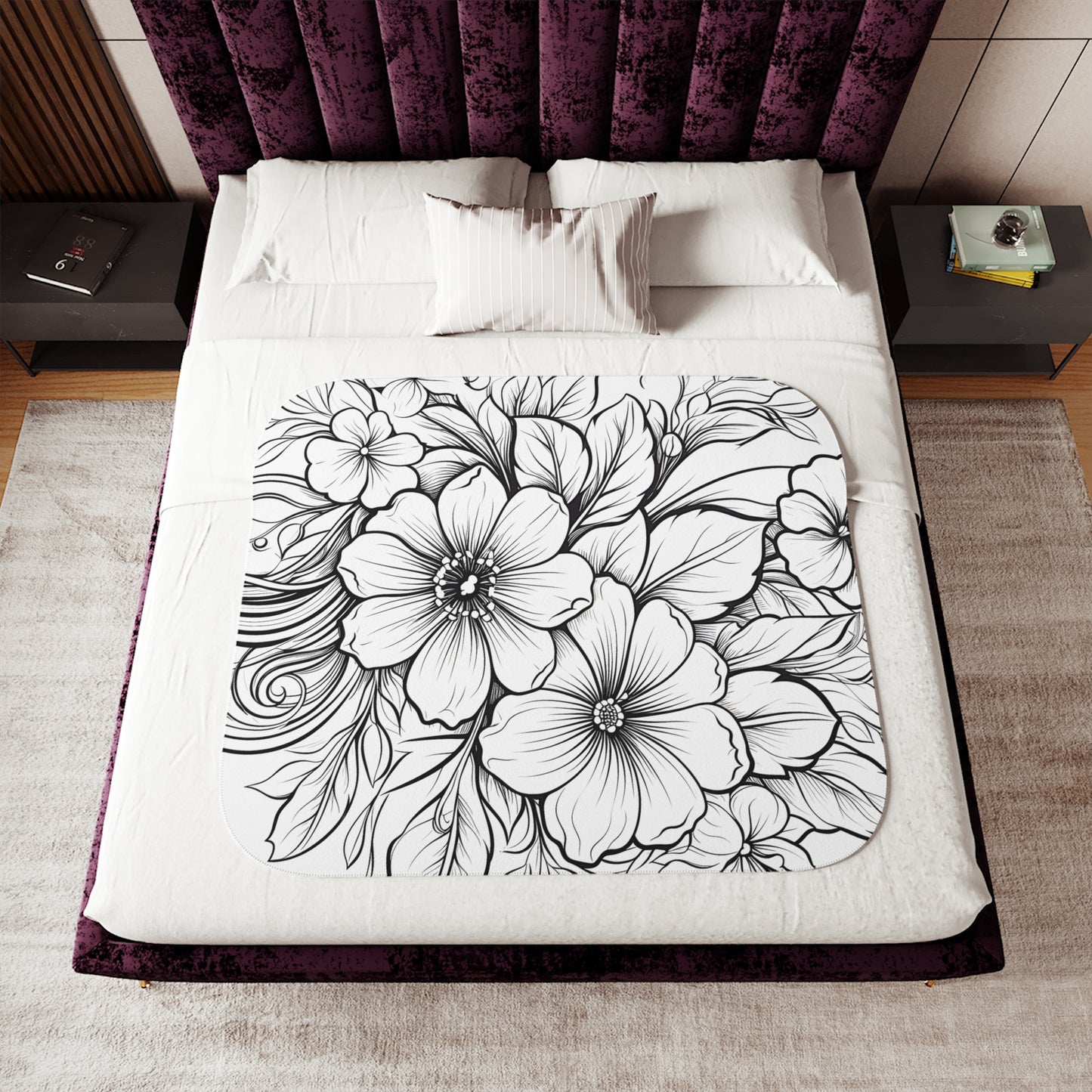 Blanket Coloring Kit with 10 Fabric Markers - Flowers