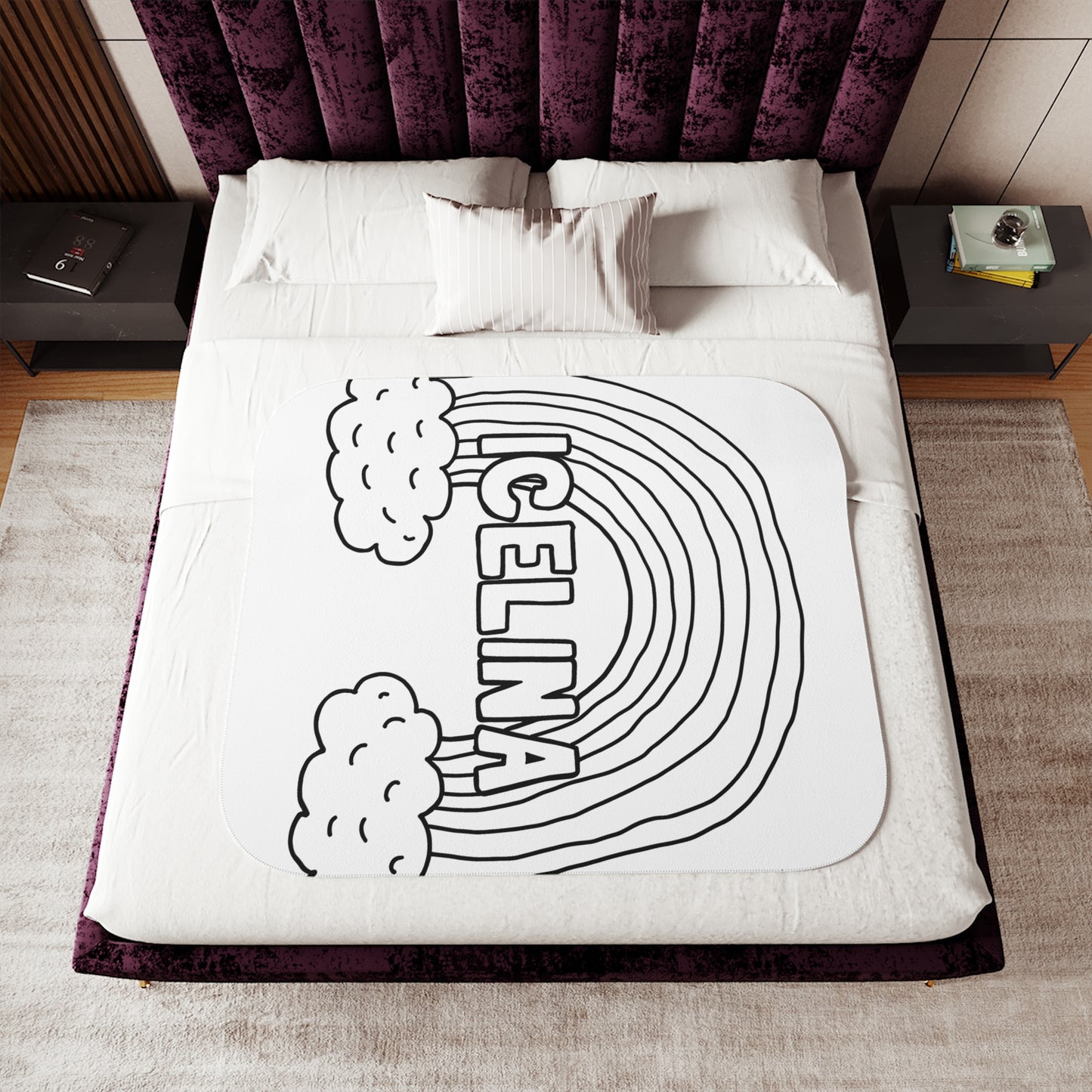 Blanket Coloring Kit with 10 Fabric Markers - Cloud Rainbow