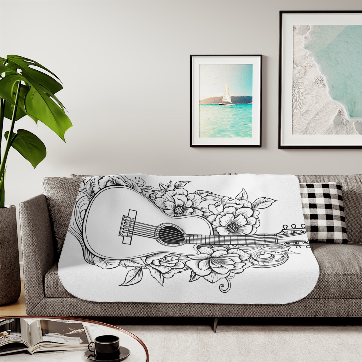 Blanket Coloring Kit with 10 Fabric Markers - Guitar