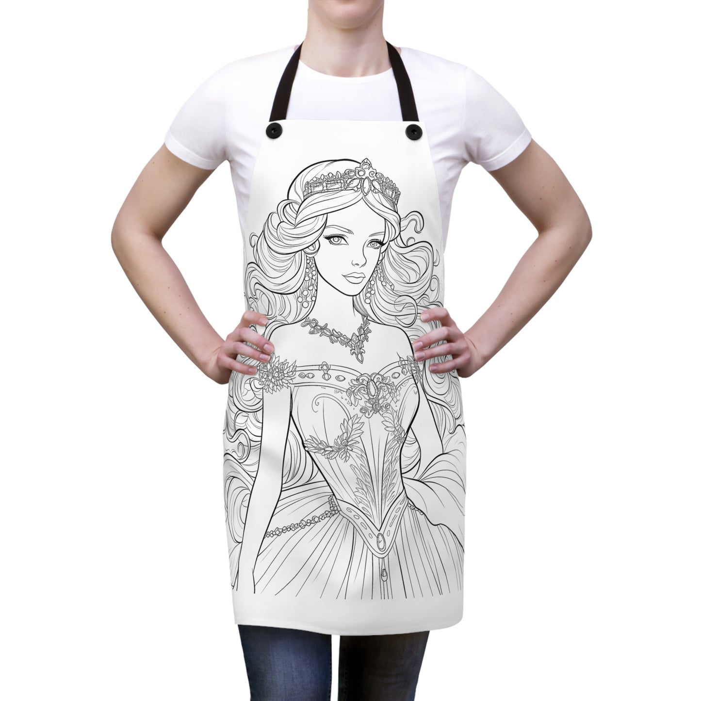 Apron Coloring Kit with 10 Fabric Markers - Elegant Princess