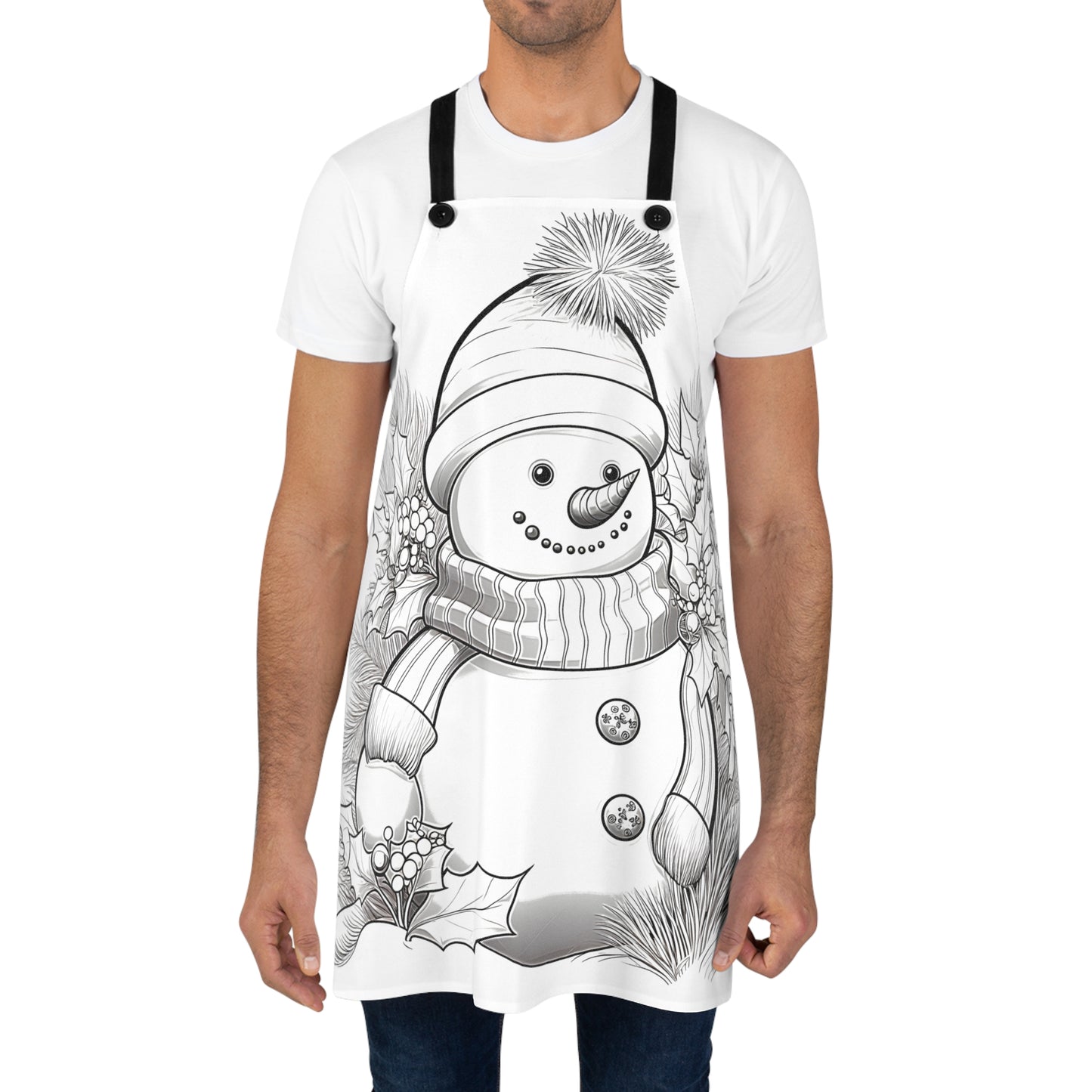 Apron Coloring Kit with 10 Fabric Markers - Snowman