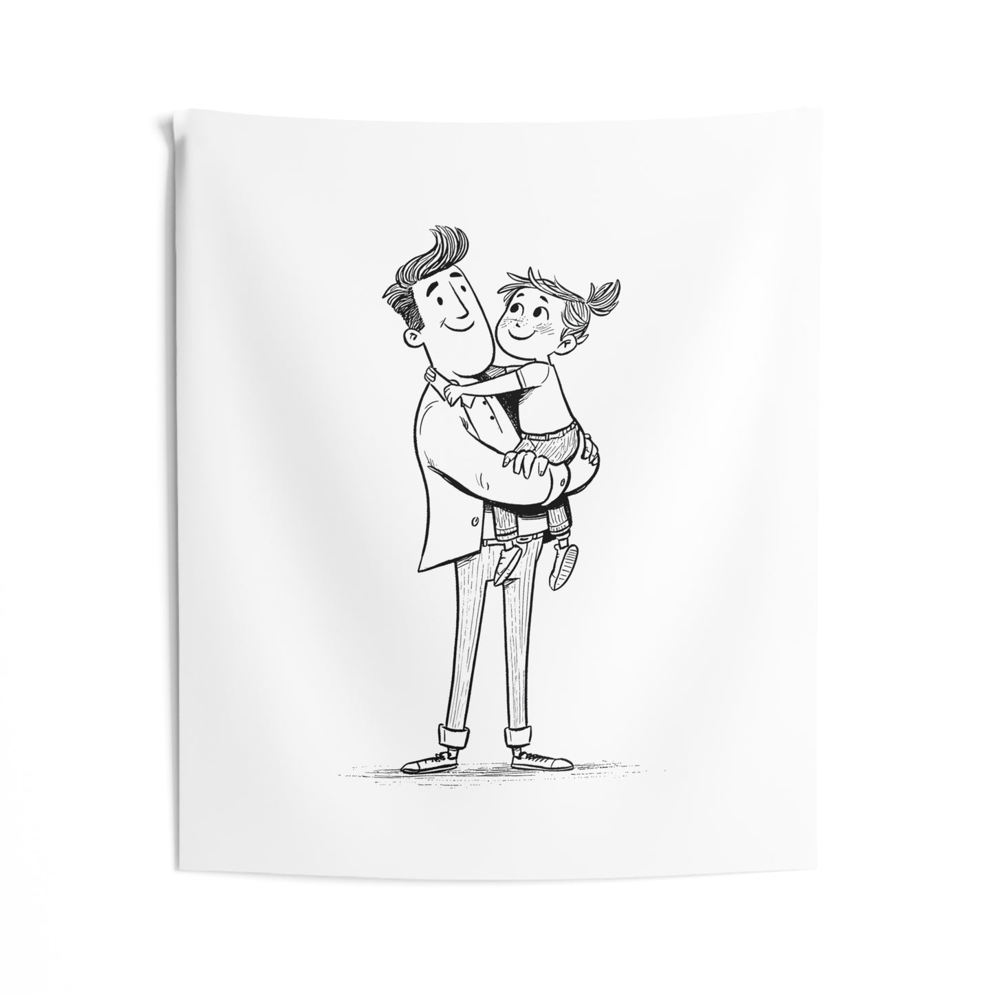 Indoor Wall Tapestries Coloring Kit with 10 Fabric Markers - Father and Daughter