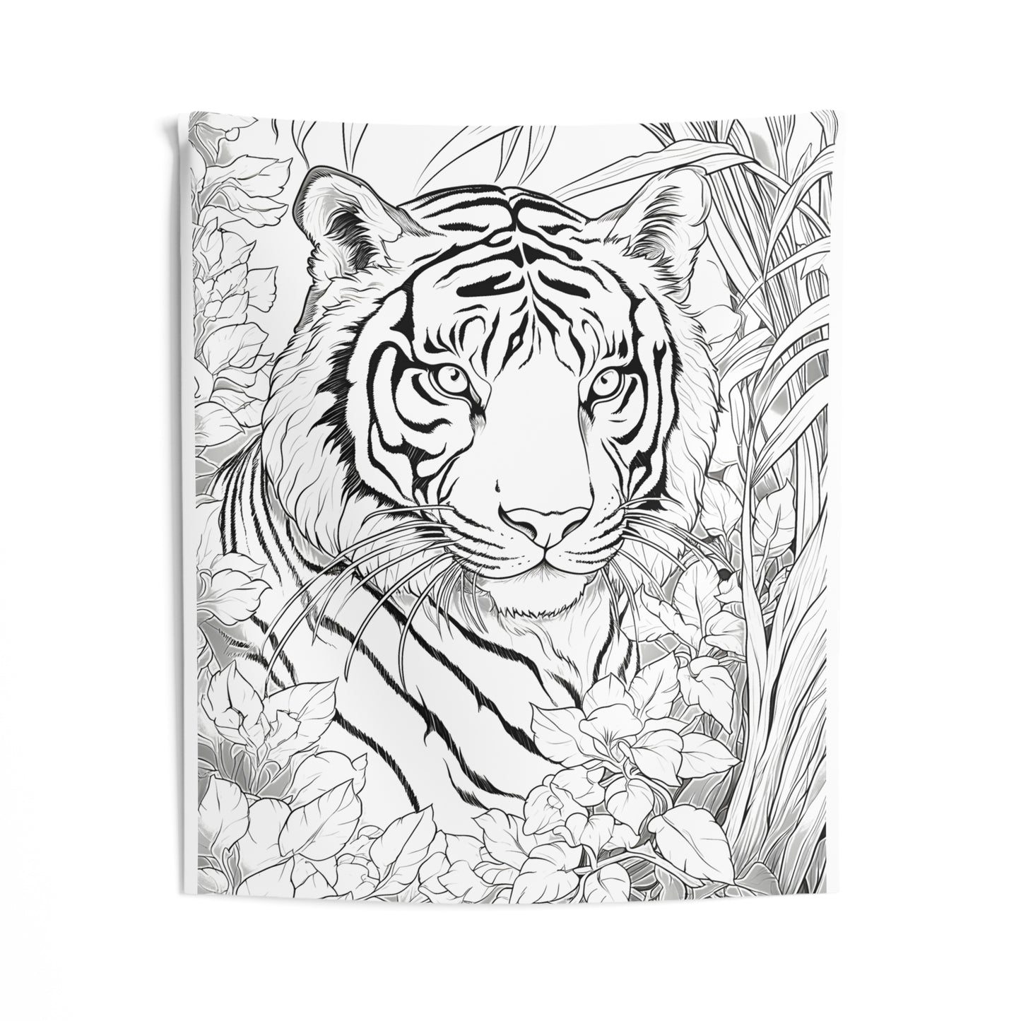 Indoor Wall Tapestries Coloring Kit with 10 Fabric Markers - Tiger