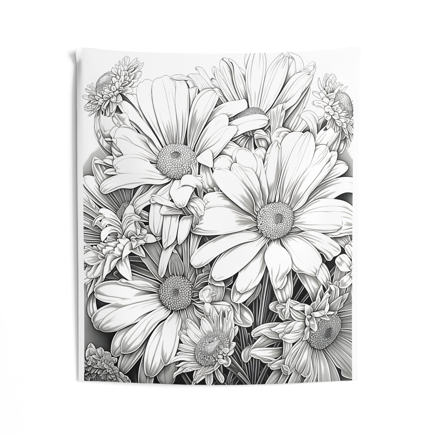 Indoor Wall Tapestries Coloring Kit with 10 Fabric Markers - Daisies