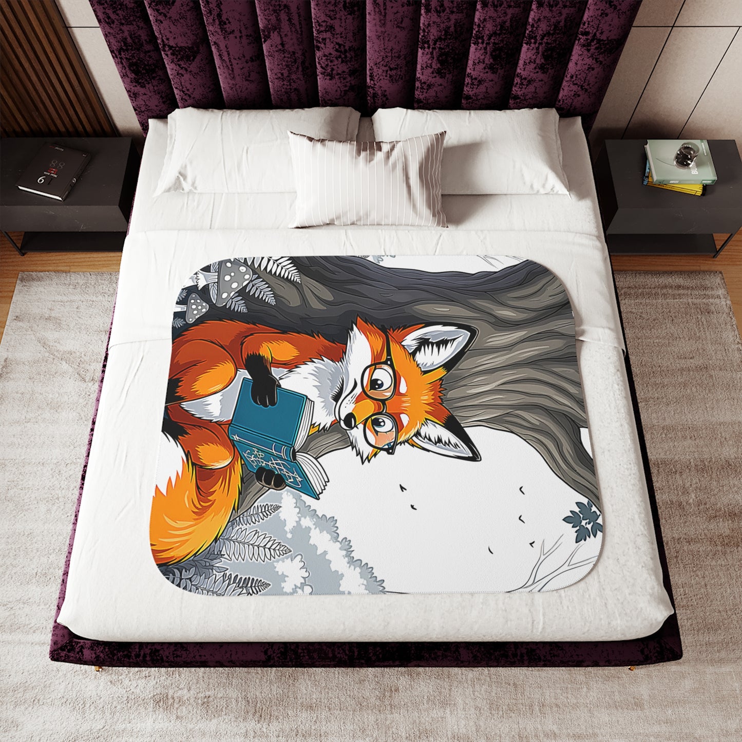 Blanket Colorful Graphic Design - Fox Reading