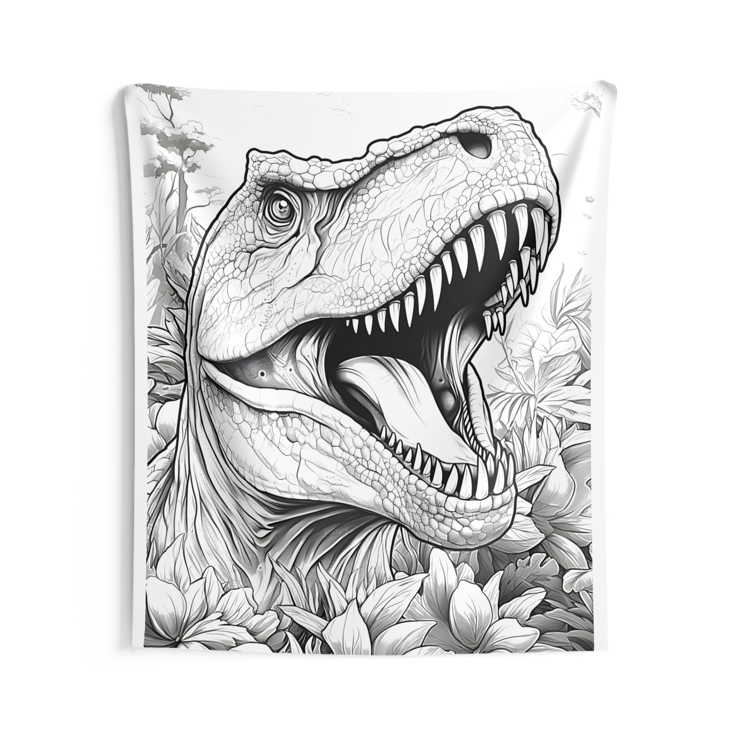 Indoor Wall Tapestries Coloring Kit with 10 Fabric Markers - Tyrannosaurus Rex