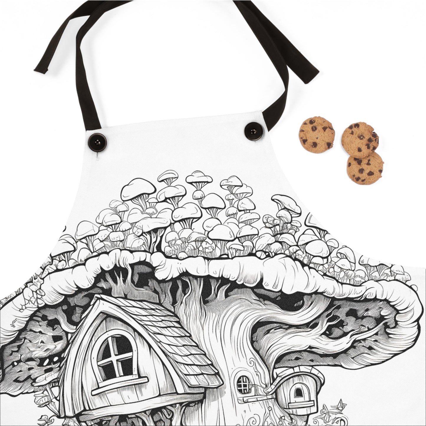 Apron Coloring Kit with 10 Fabric Markers - Mushroom House