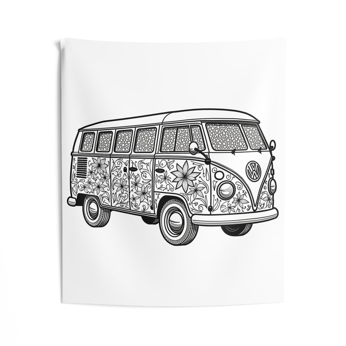 Indoor Wall Tapestries Coloring Kit with 10 Fabric Markers - Van
