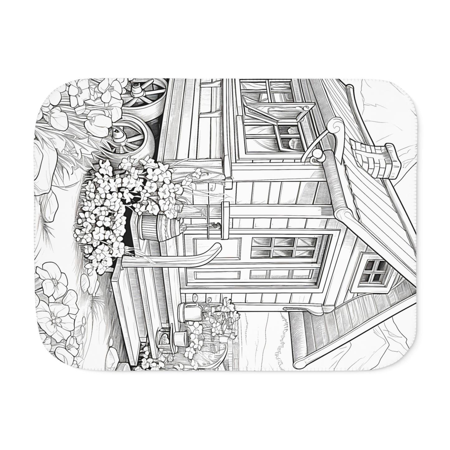 Blanket Coloring Kit with 10 Fabric Markers - Cottage in Nature