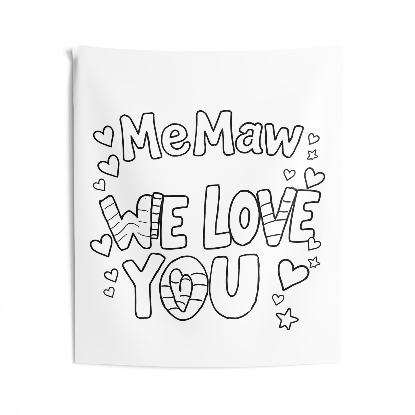 Indoor Wall Tapestries Coloring Kit with 10 Fabric Markers - Love Message