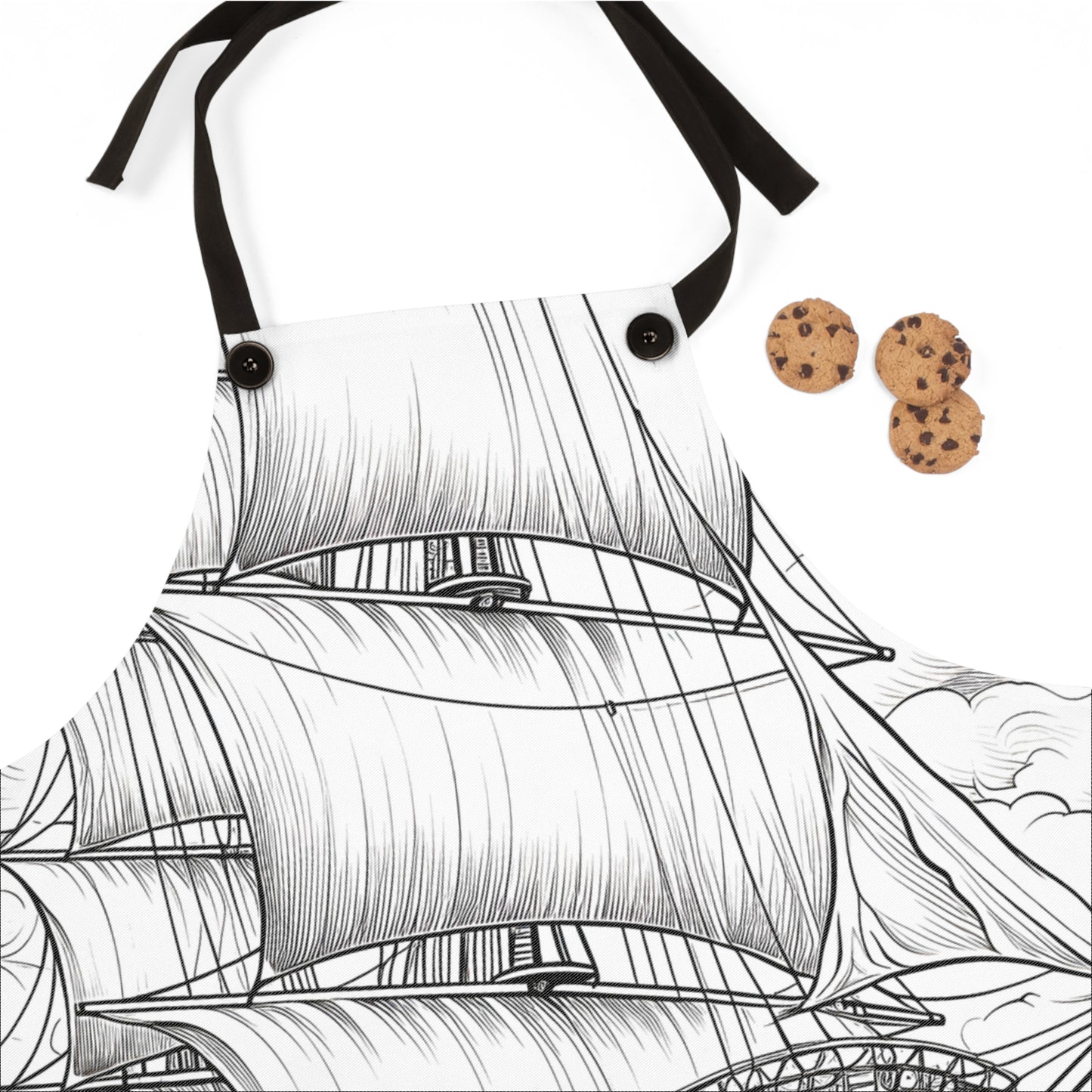 Apron Coloring Kit with 10 Fabric Markers - Old Ship