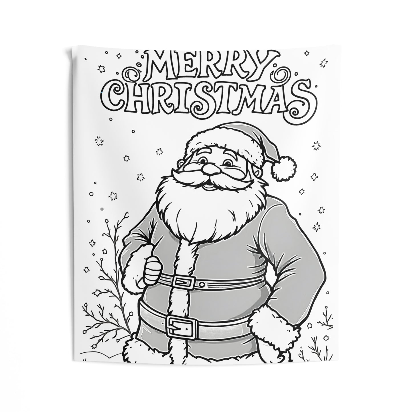 Indoor Wall Tapestries Coloring Kit with 10 Fabric Markers - Santa Claus