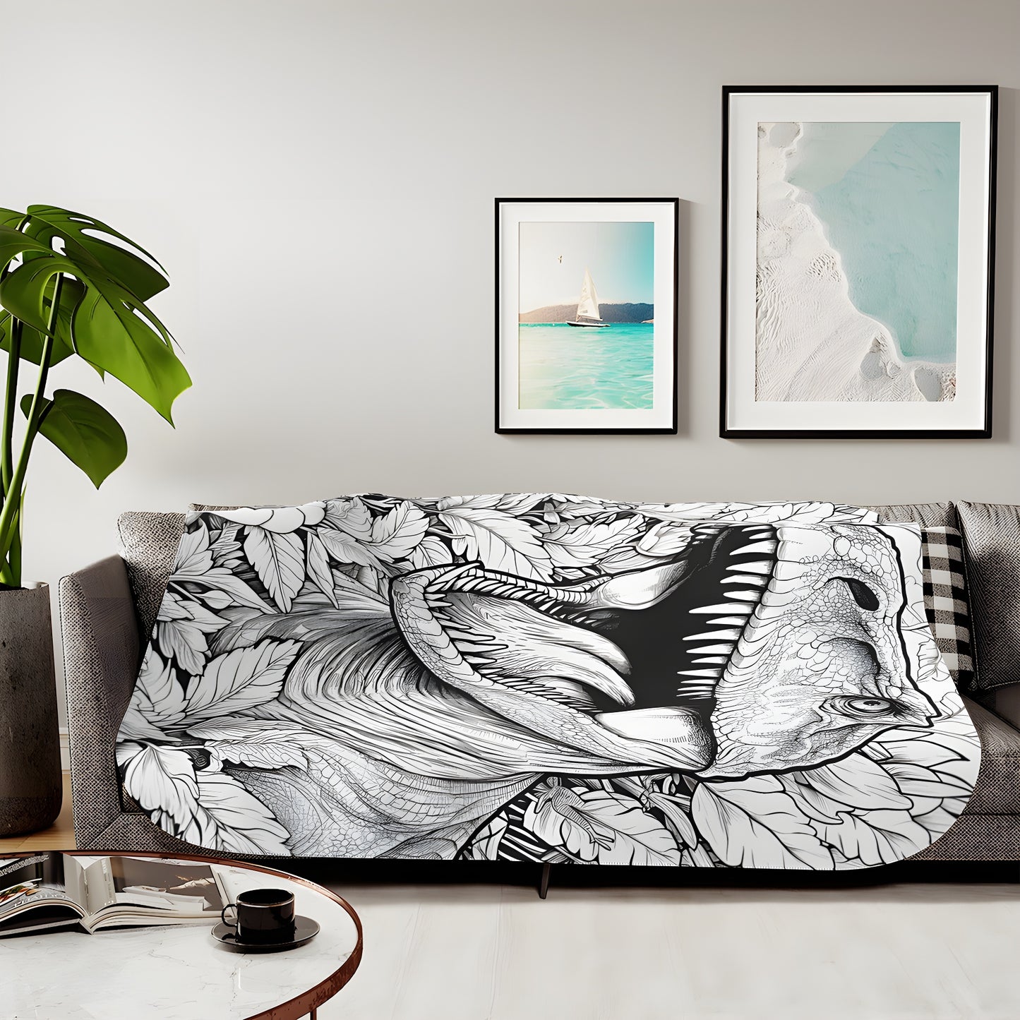 60" × 80" / Beige — lifestyle view