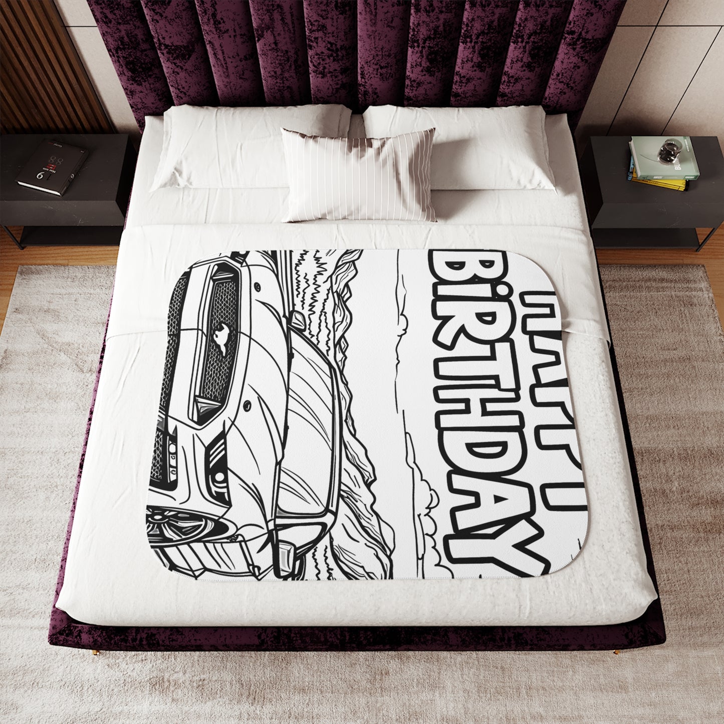 Blanket Coloring Kit with 10 Fabric Markers - Sports Car