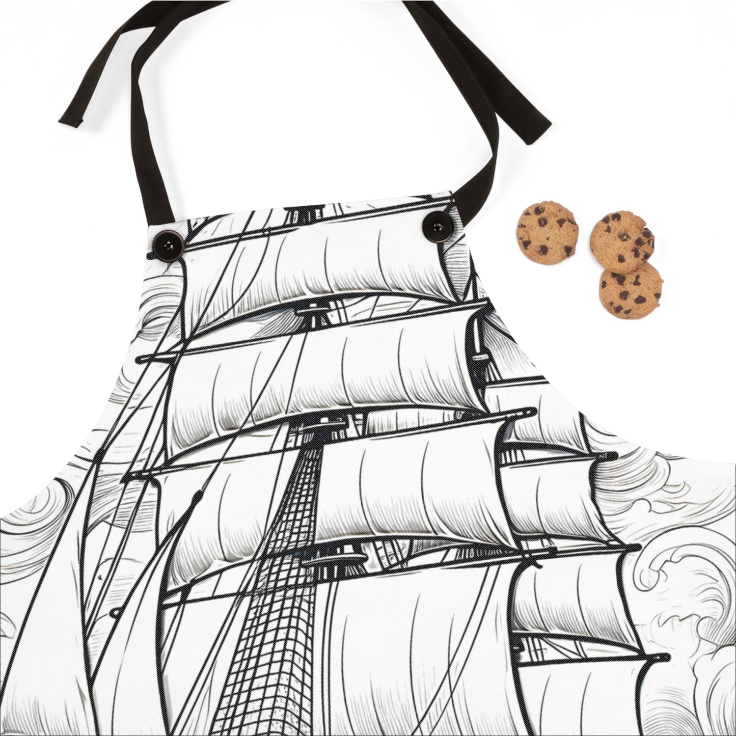 Apron Coloring Kit with 10 Fabric Markers - Sailing Ship