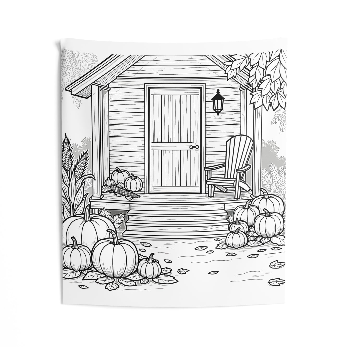 Indoor Wall Tapestries Coloring Kit with 10 Fabric Markers - Country House