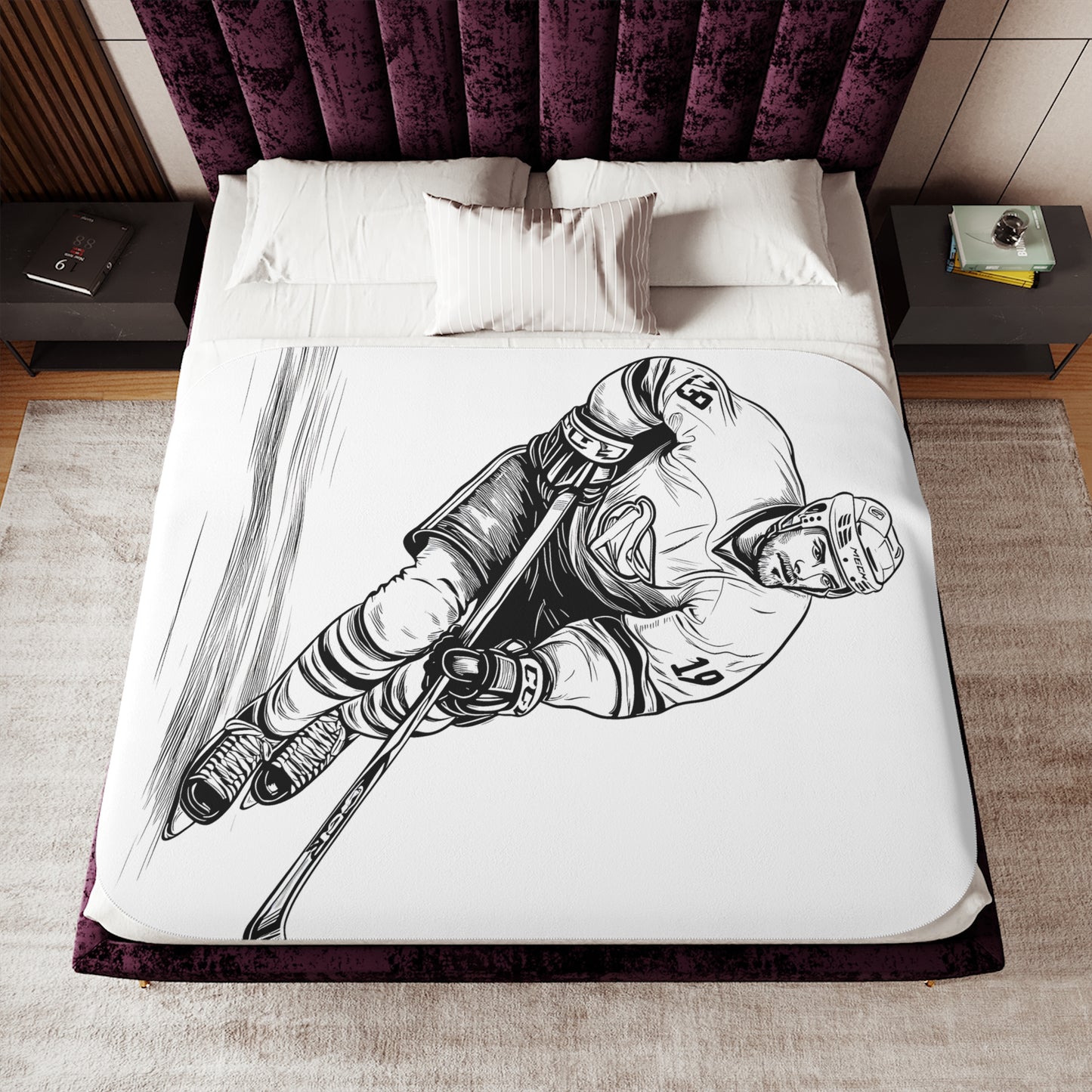 Blanket Coloring Kit with 10 Fabric Markers - Ice Hockey Athlete