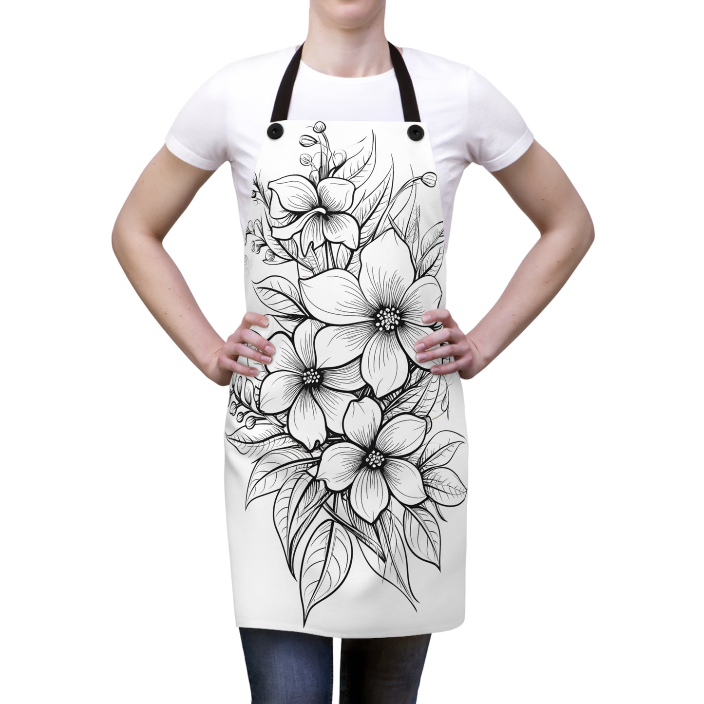 Apron Coloring Kit with 10 Fabric Markers - Blooming Flowers