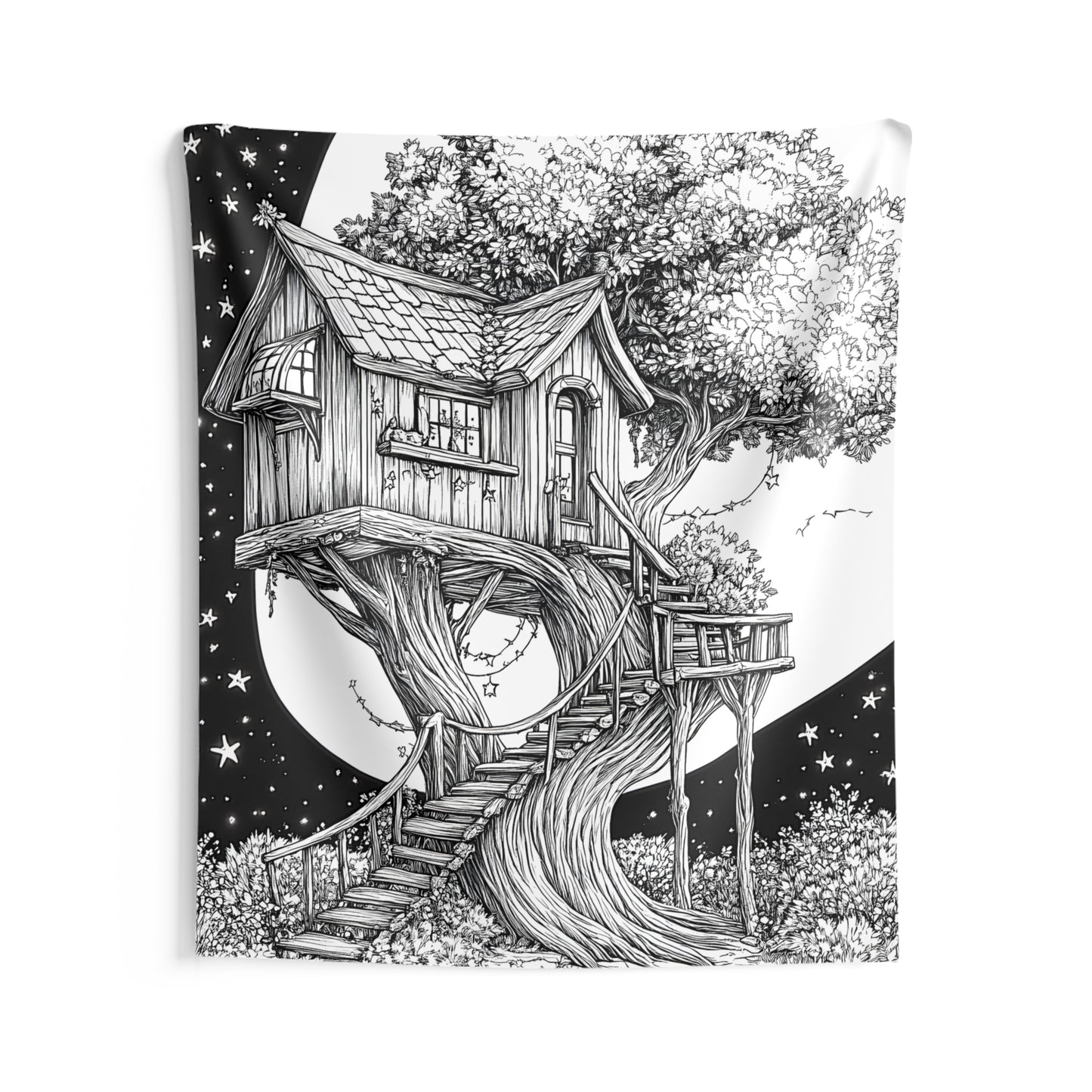 Indoor Wall Tapestries Coloring Kit with 10 Fabric Markers - Treehouse