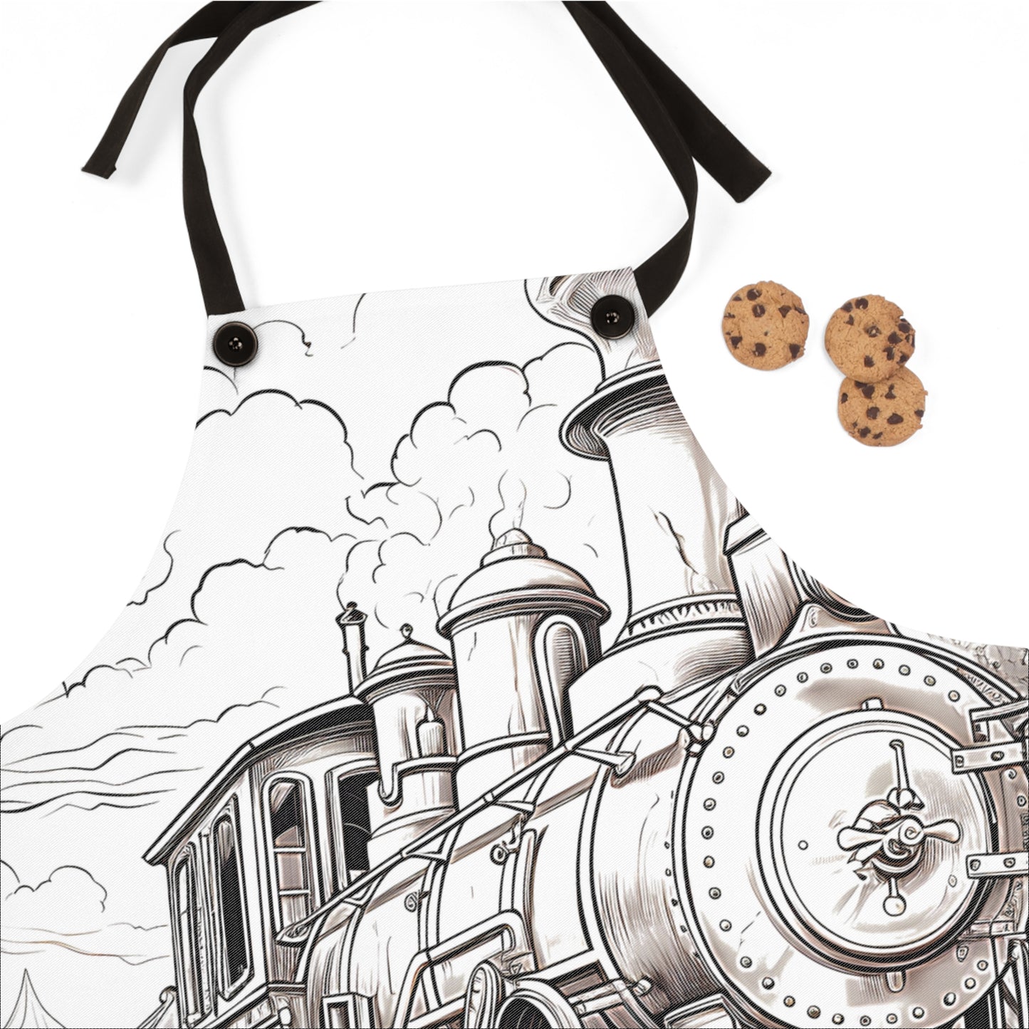 Apron Coloring Kit with 10 Fabric Markers - Steam Train