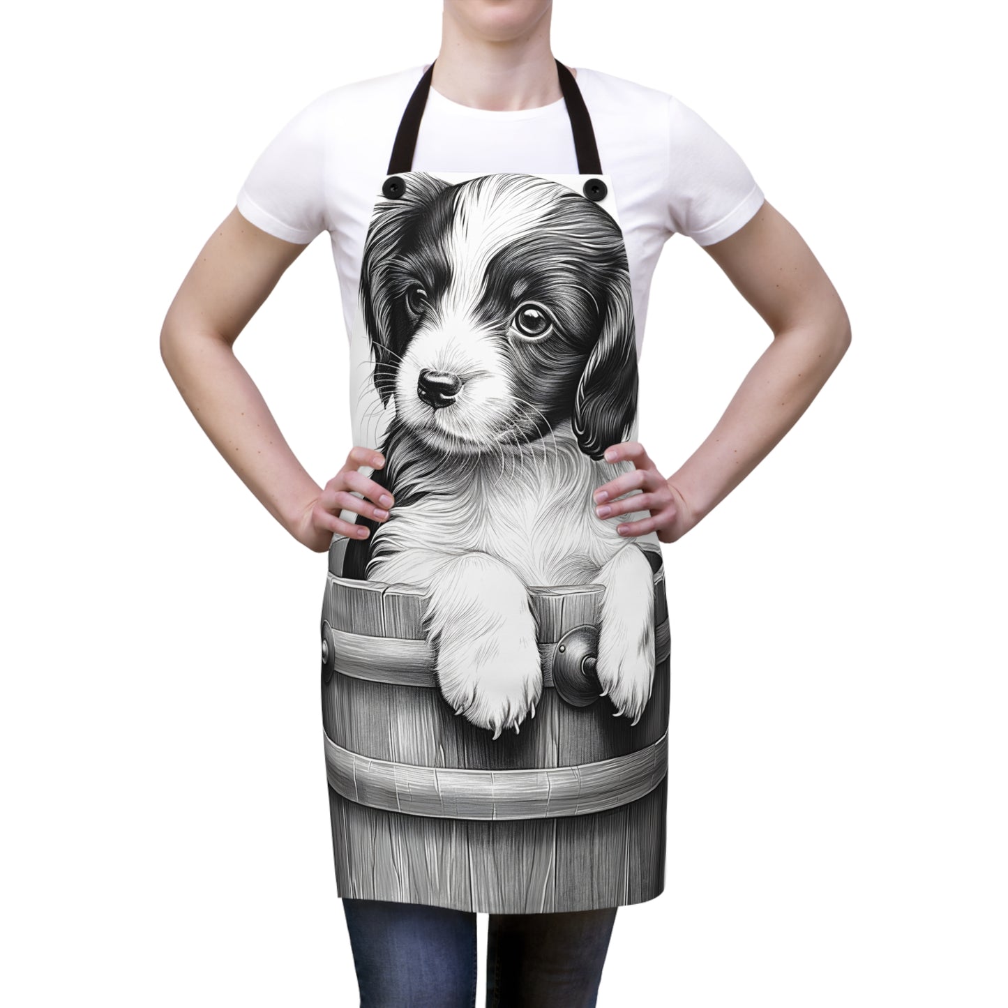 Apron Coloring Kit with 10 Fabric Markers - Puppy in a Bucket