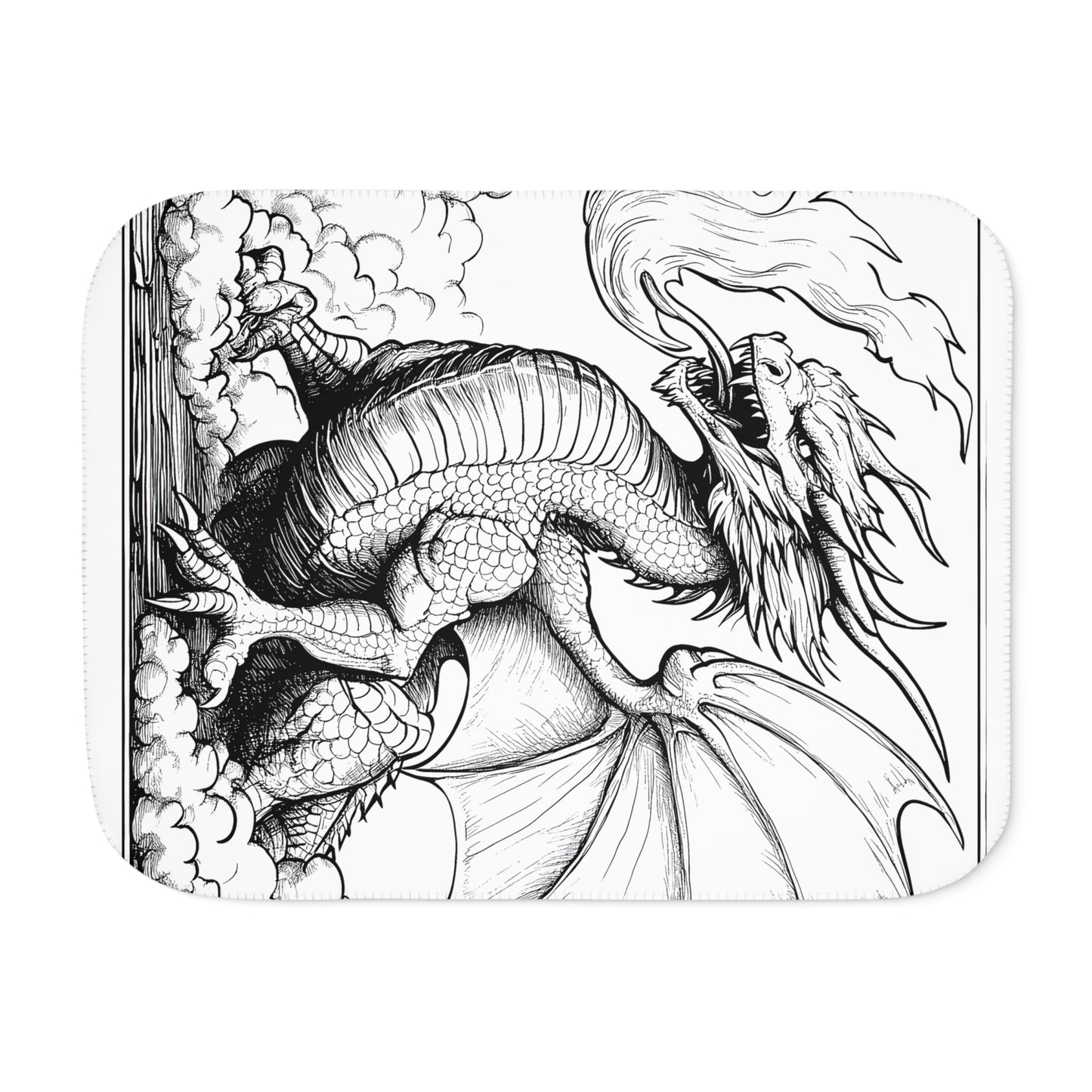 Blanket Coloring Kit with 10 Fabric Markers - Fire-breathing Dragon