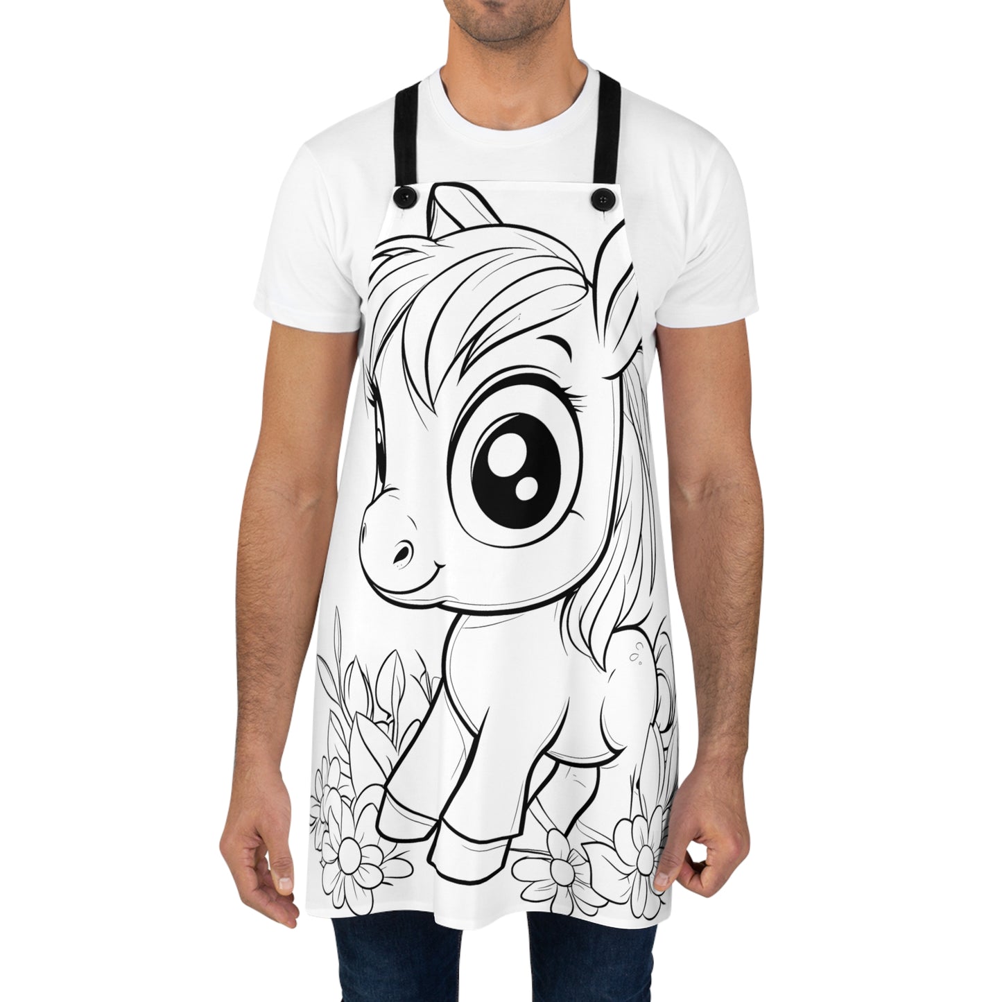 Apron Coloring Kit with 10 Fabric Markers - Cute Pony