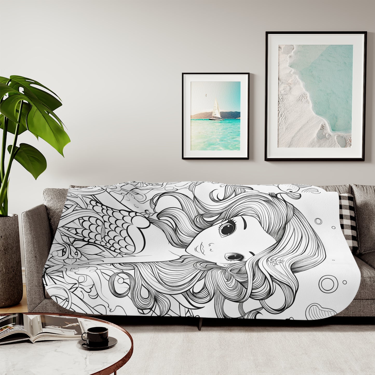 Blanket Coloring Kit with 10 Fabric Markers - Mermaid