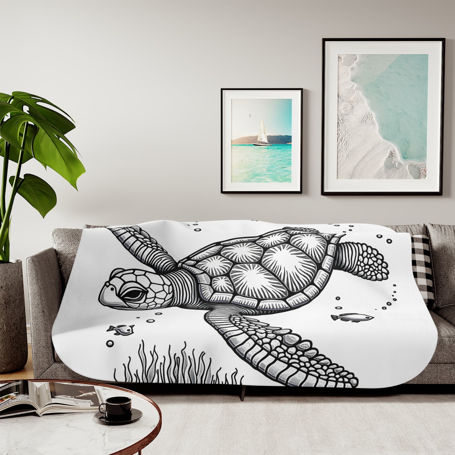 Blanket Coloring Kit with 10 Fabric Markers - Sea Turtle