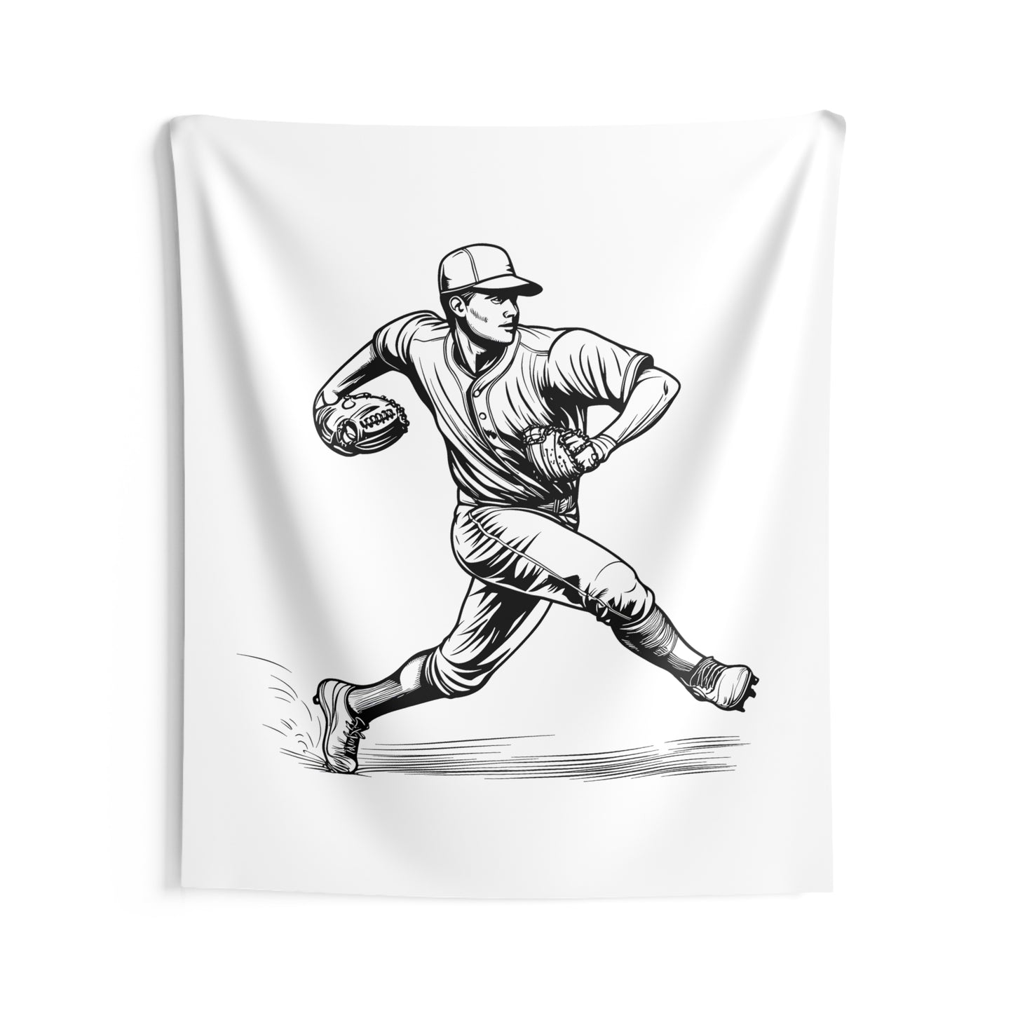 Indoor Wall Tapestries Coloring Kit with 10 Fabric Markers - Baseball