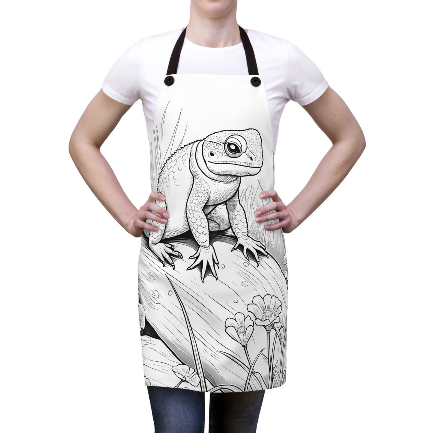 Apron Coloring Kit with 10 Fabric Markers - Lizard in Nature