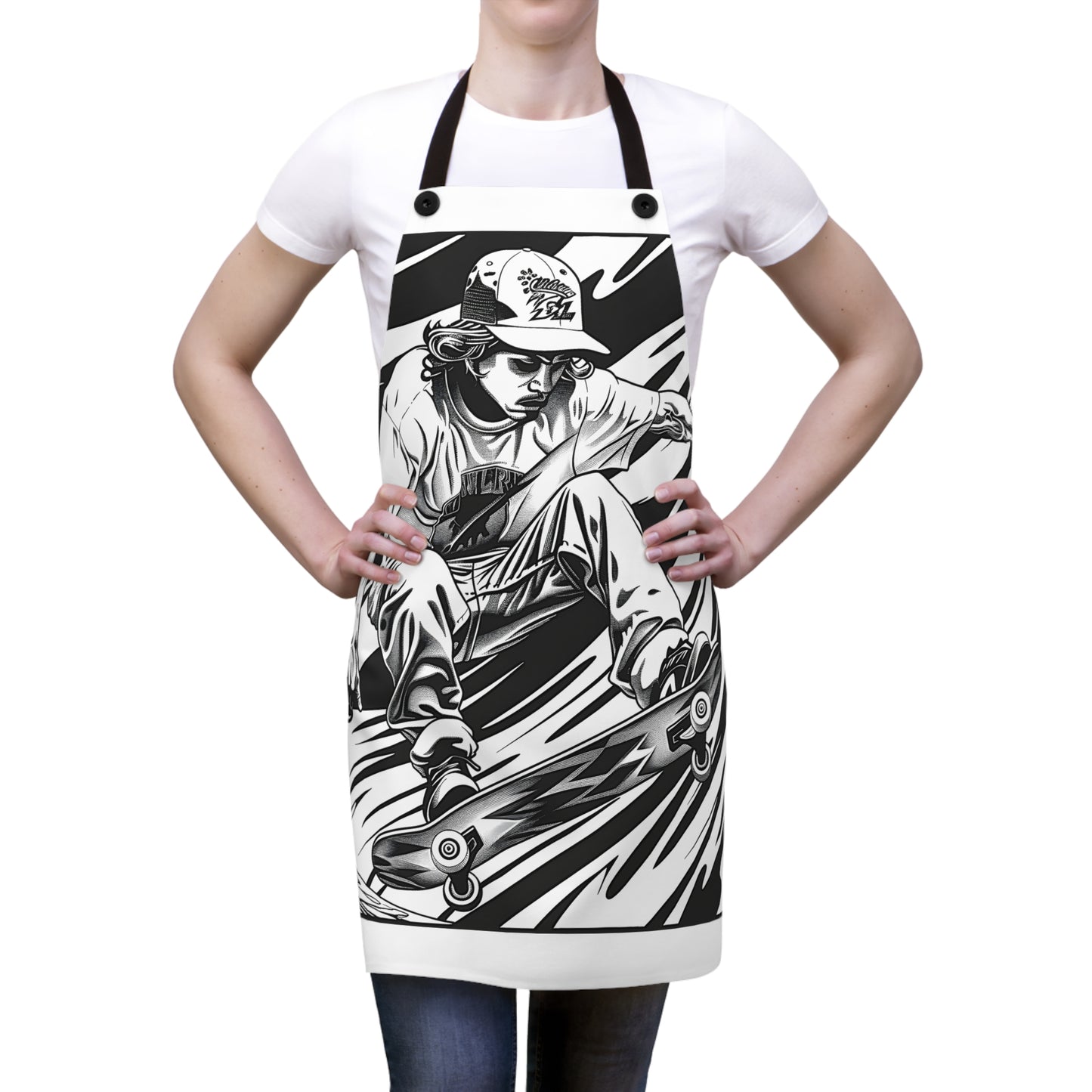 Apron Coloring Kit with 10 Fabric Markers - Skateboarding