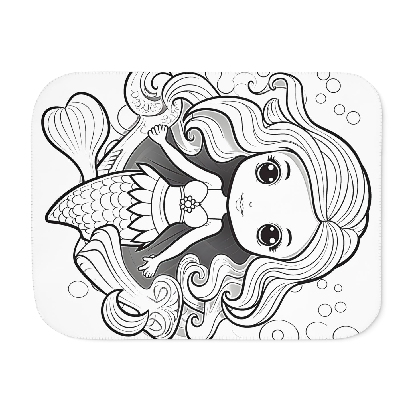 Blanket Coloring Kit with 10 Fabric Markers - Cute Mermaid