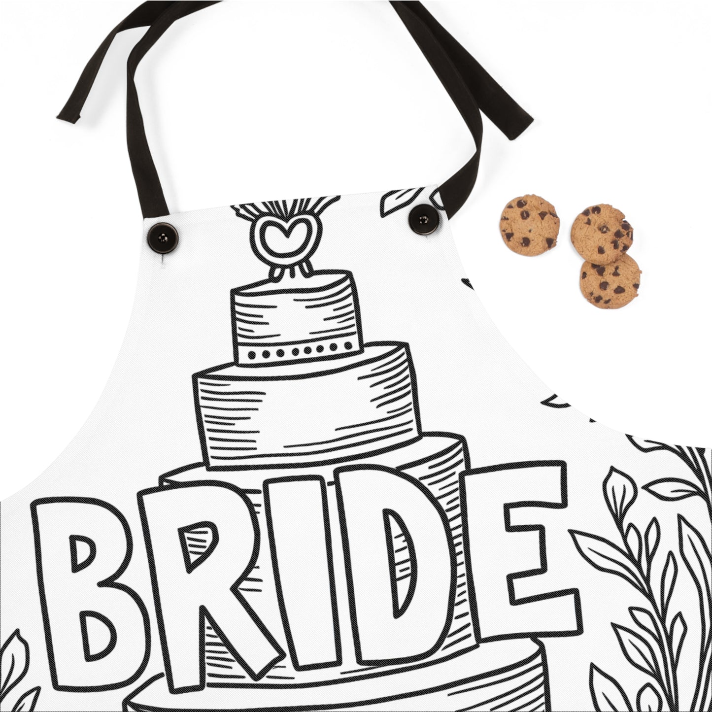 Apron Coloring Kit with 10 Fabric Markers - Bride and Cake