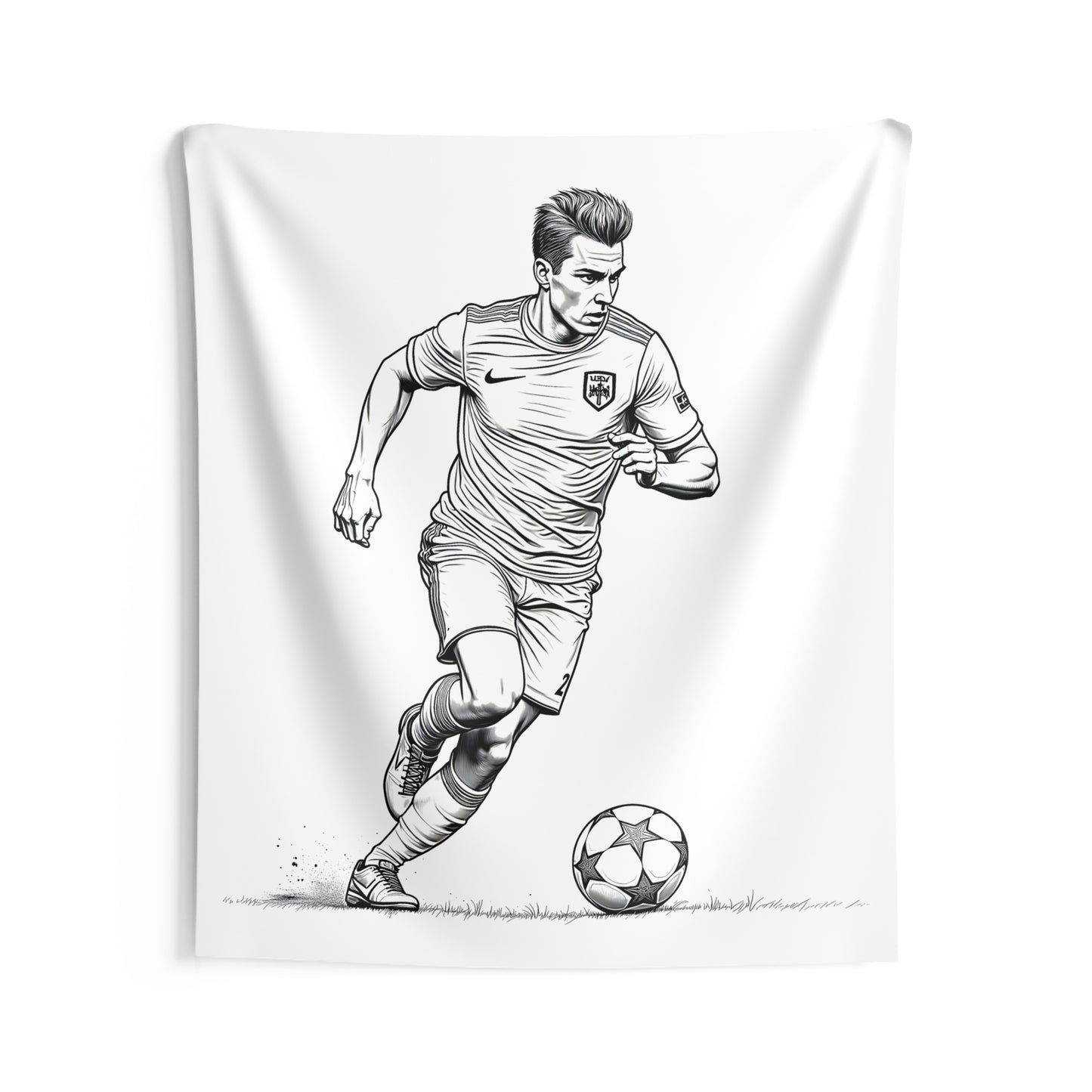 Indoor Wall Tapestries Coloring Kit with 10 Fabric Markers - Soccer Player