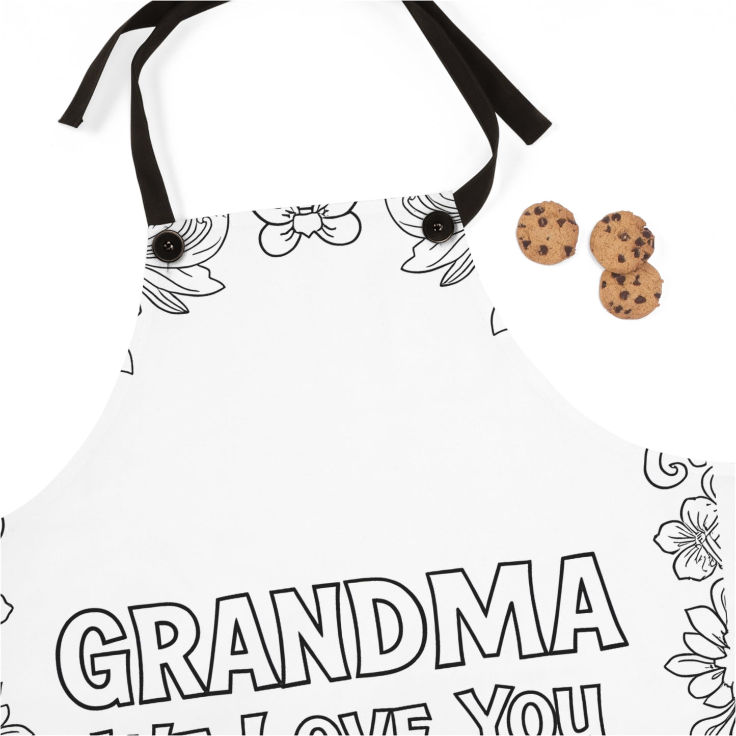 Apron Coloring Kit with 10 Fabric Markers - Grandma Love