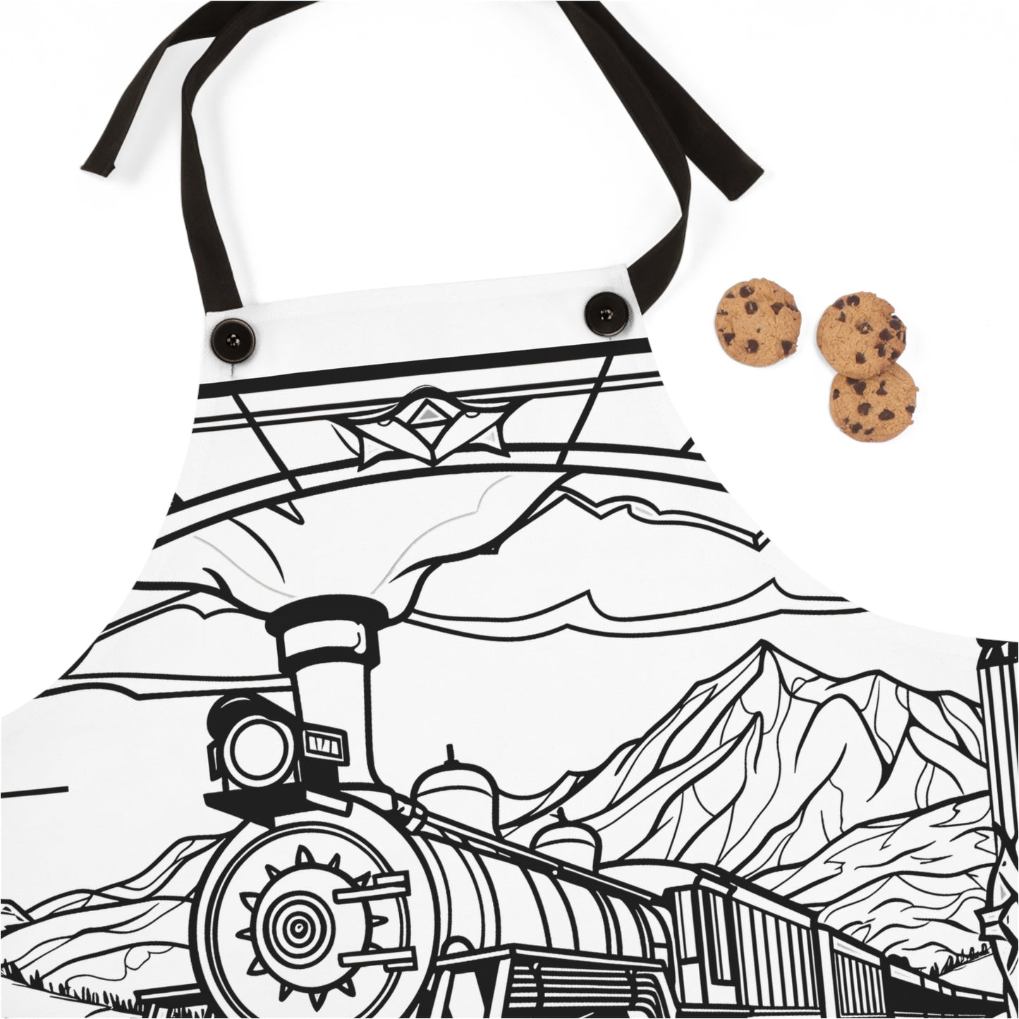 Apron Coloring Kit with 10 Fabric Markers - Steam Engine